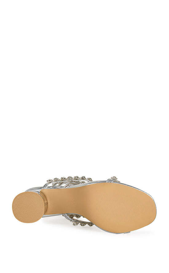 EMILIANO-SILVER WRAP BLOCK SANDAL