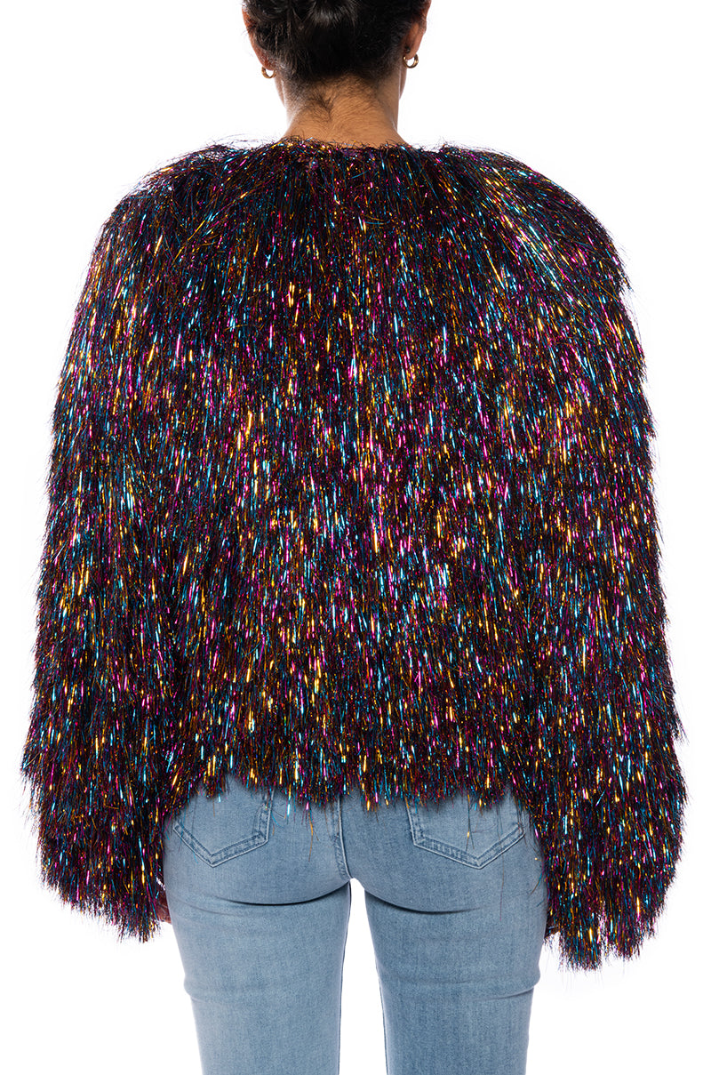 FANCY MULTI TINSEL STATEMENT JACKET AZALEA WANG