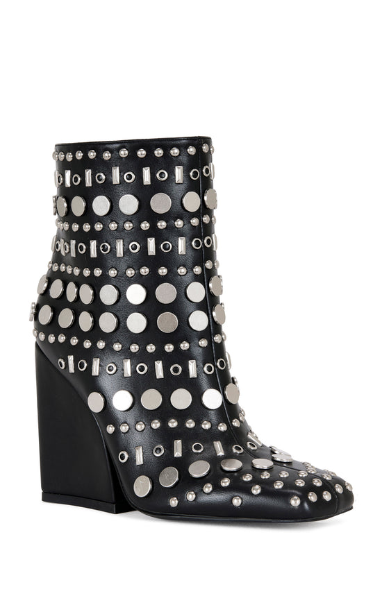 FLETCHER-BLACK BLOCK HEELED BOOTIE