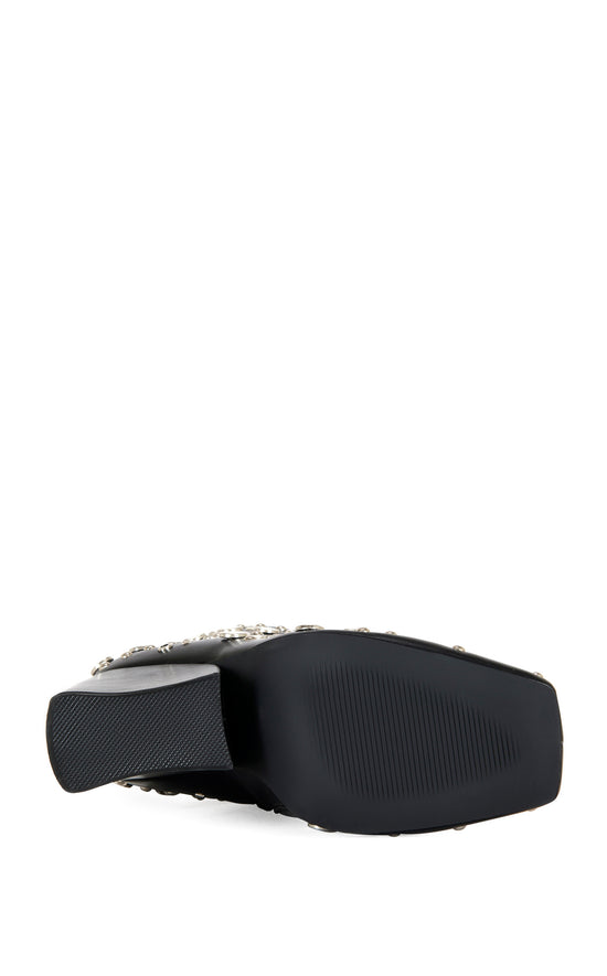 FLETCHER-BLACK BLOCK HEELED BOOTIE