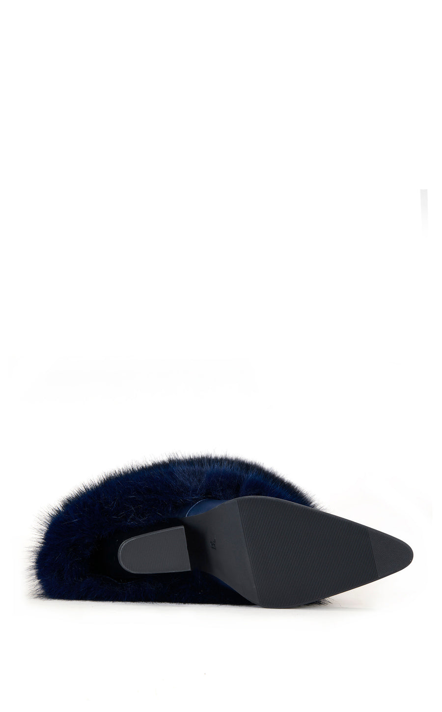 FRIATA-NAVY FAUX FUR WESTERN BOOT
