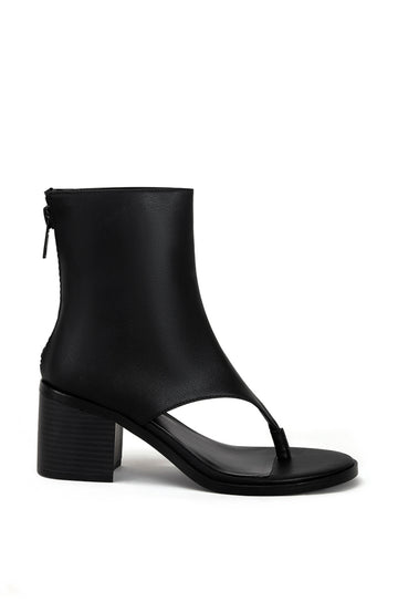 GRAYSON-BLACK CUFF HEELED SANDAL