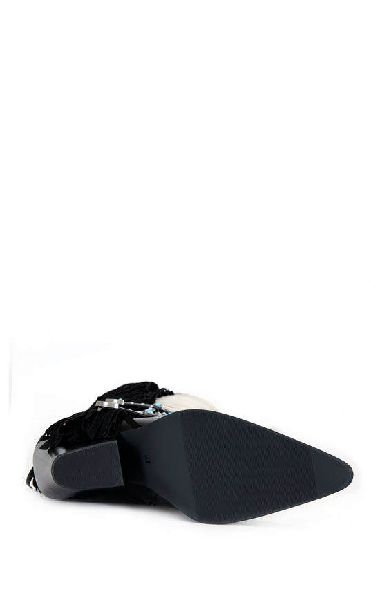 GWAYNE-BLACKMULTI COW PRINT WESTERN BOOT