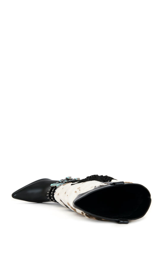 GWAYNE-BLACKMULTI COW PRINT WESTERN BOOT