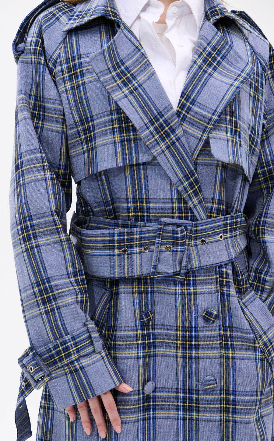 Gabardina de cuadros azules Hobbs