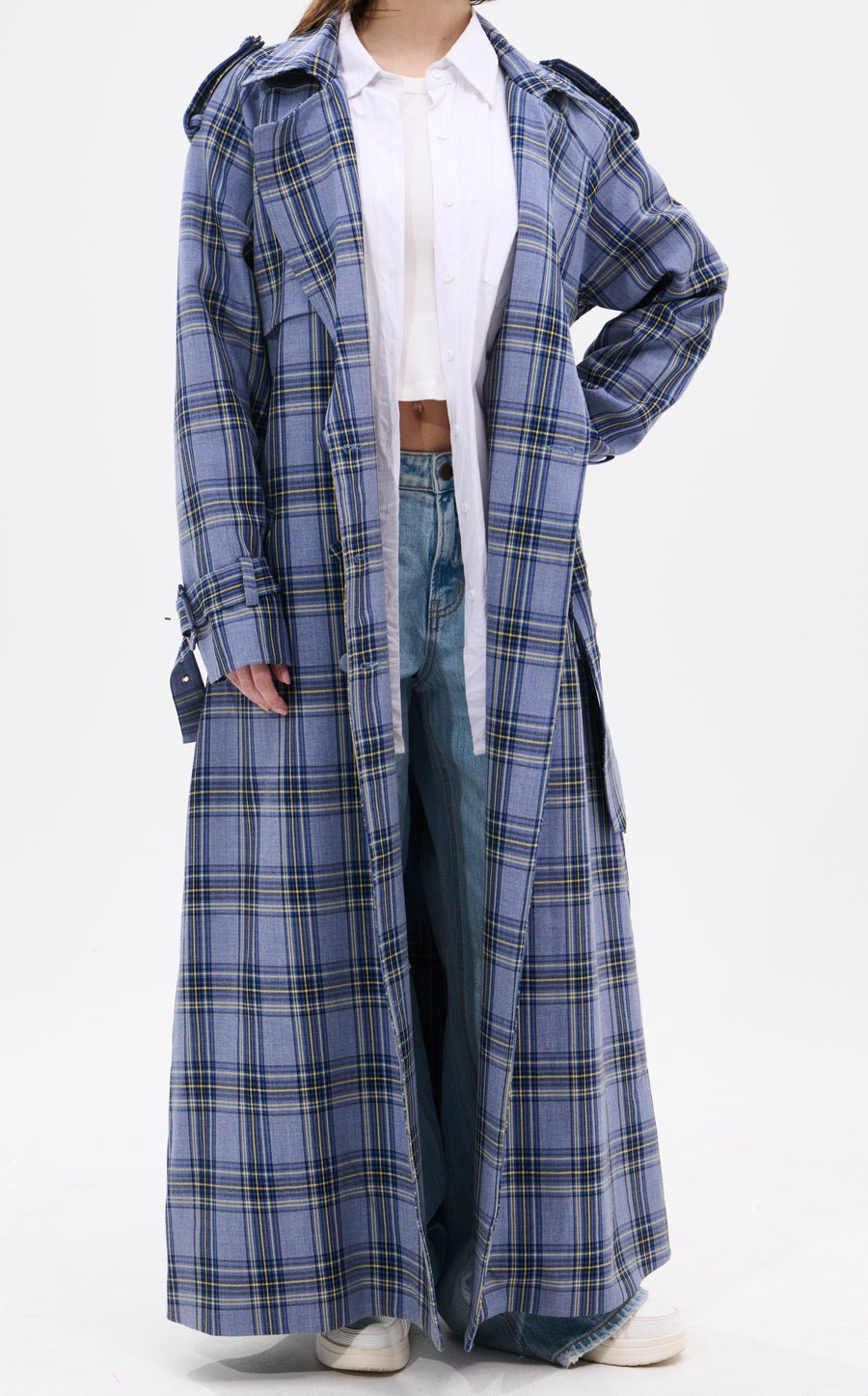 Gabardina de cuadros azules Hobbs