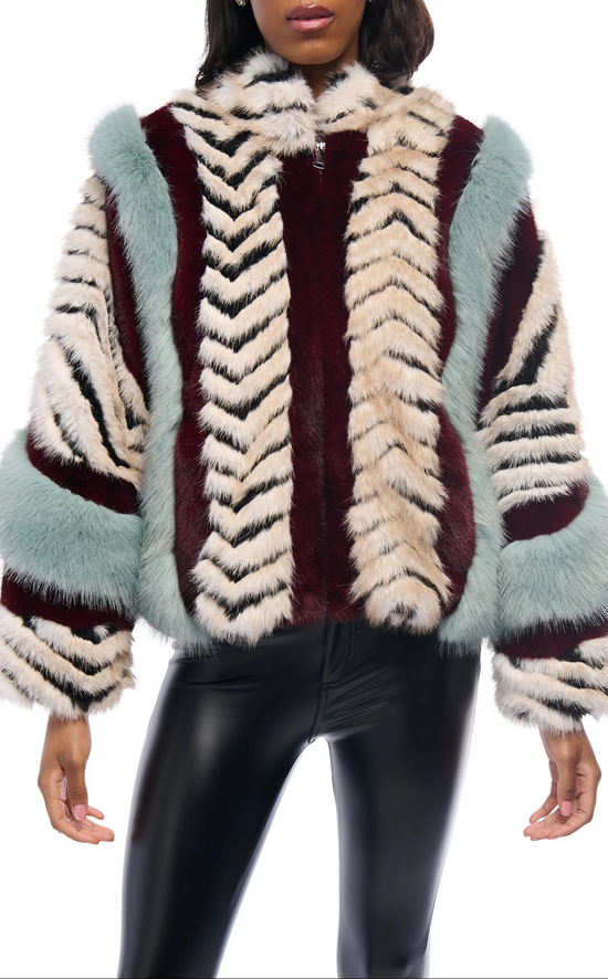 INEZ MULTI FAUX FUR JACKET