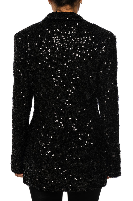 ISA-SEQUIN-BLACK BLAZER