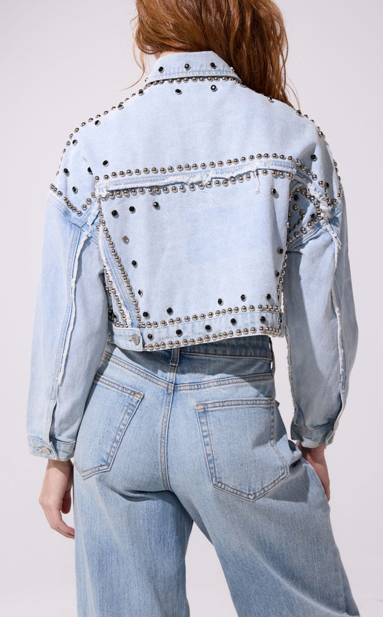 JAZELLA-LTDENIM STUDDED JACKET