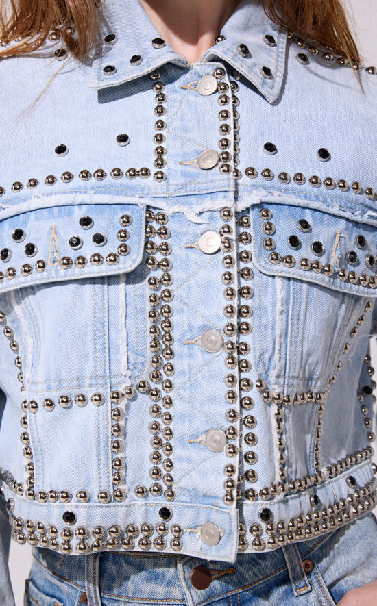 JAZELLA-LTDENIM STUDDED JACKET