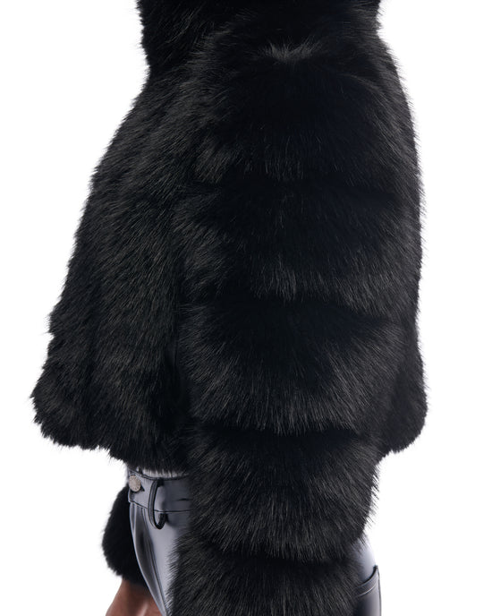 JOLENE-BLK FAUX FUR JACKET | AZALEA WANG
