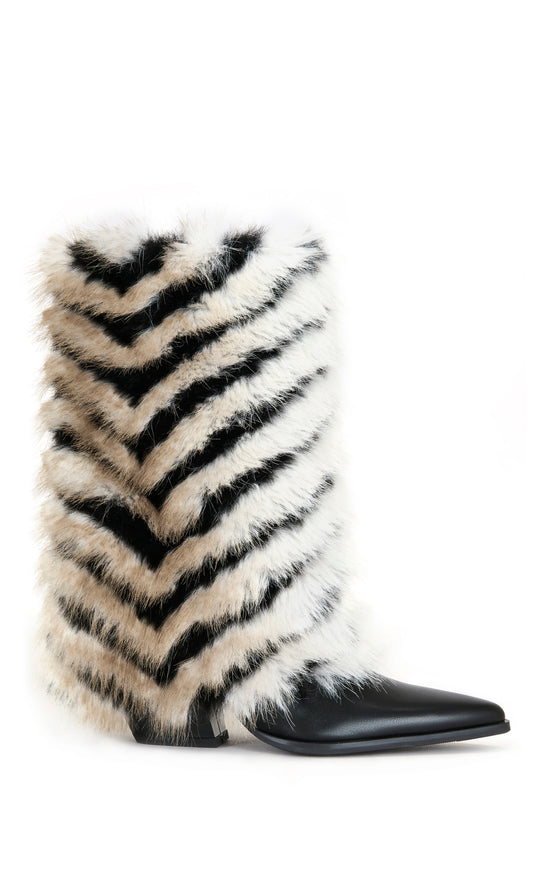 JONETTE-BLACKMULTI FAUX FUR BOOTIE
