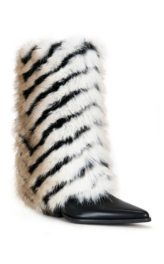 JONETTE-BLACKMULTI FAUX FUR BOOTIE