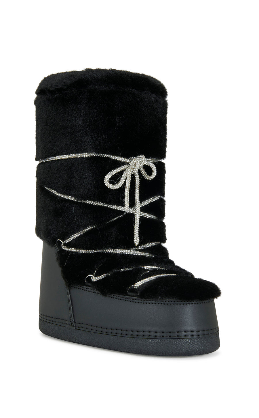 KARMELA-BLACK FLATFORM SNOW BOOTIE