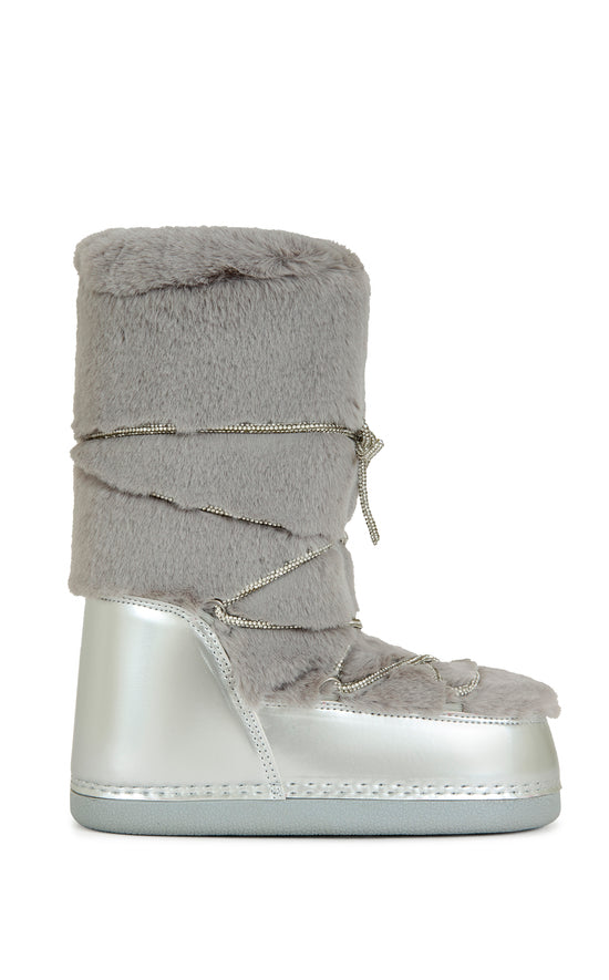 KARMELA-SILVER FLATFORM SNOW BOOTIE