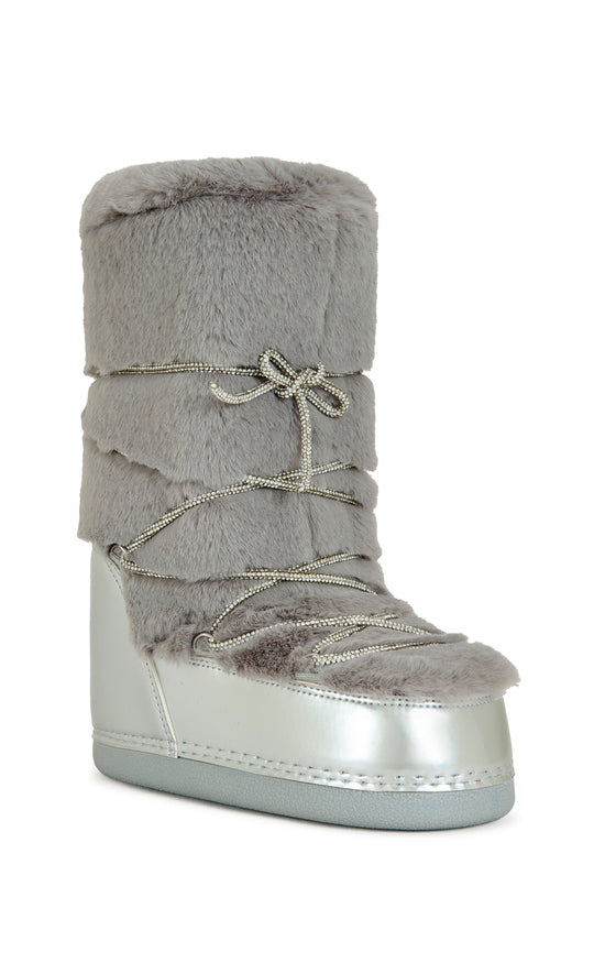 KARMELA-SILVER FLATFORM SNOW BOOTIE