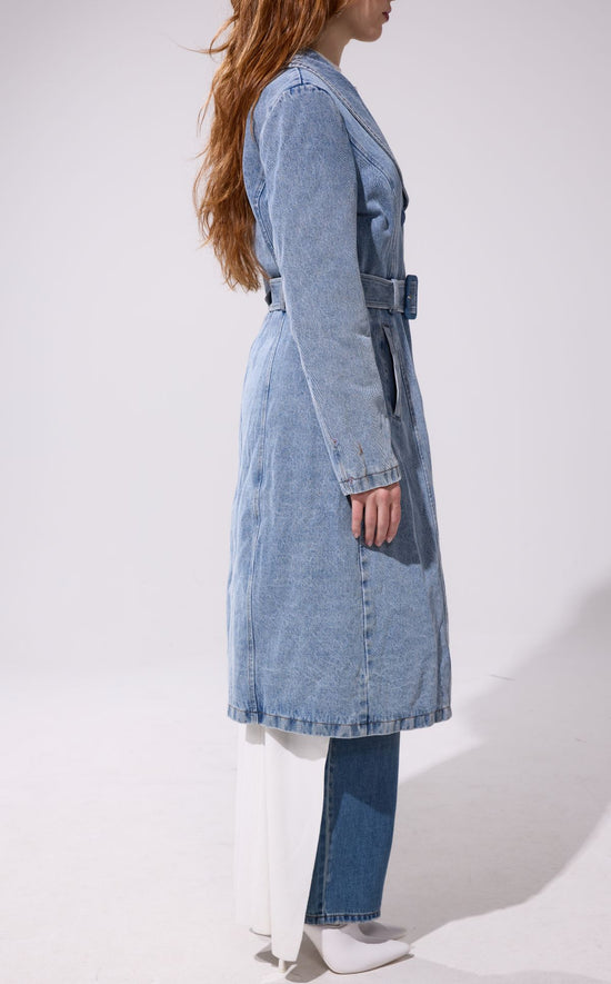 KAYA-DENIM FAUX FUR JACKET | AZALEA WANG