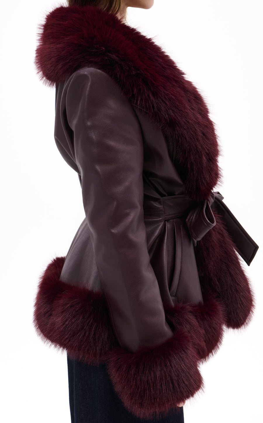 CHAQUETA PELO KENZY-BURDEOS