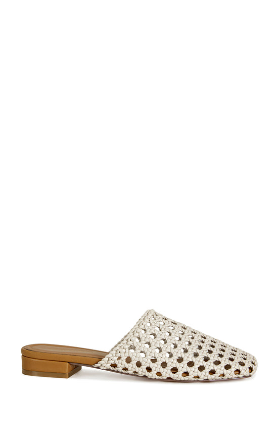 KISMET-IVORY WOVEN FLAT MULE