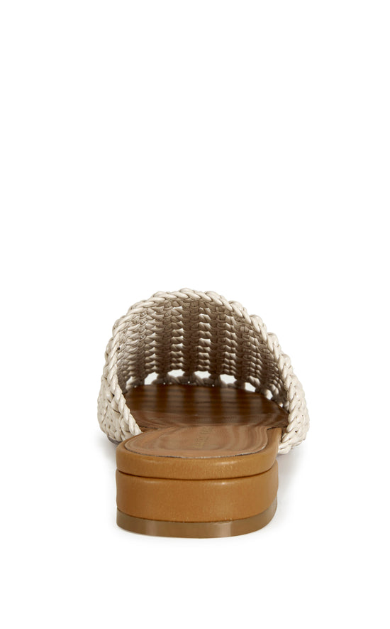 KISMET-IVORY WOVEN FLAT MULE