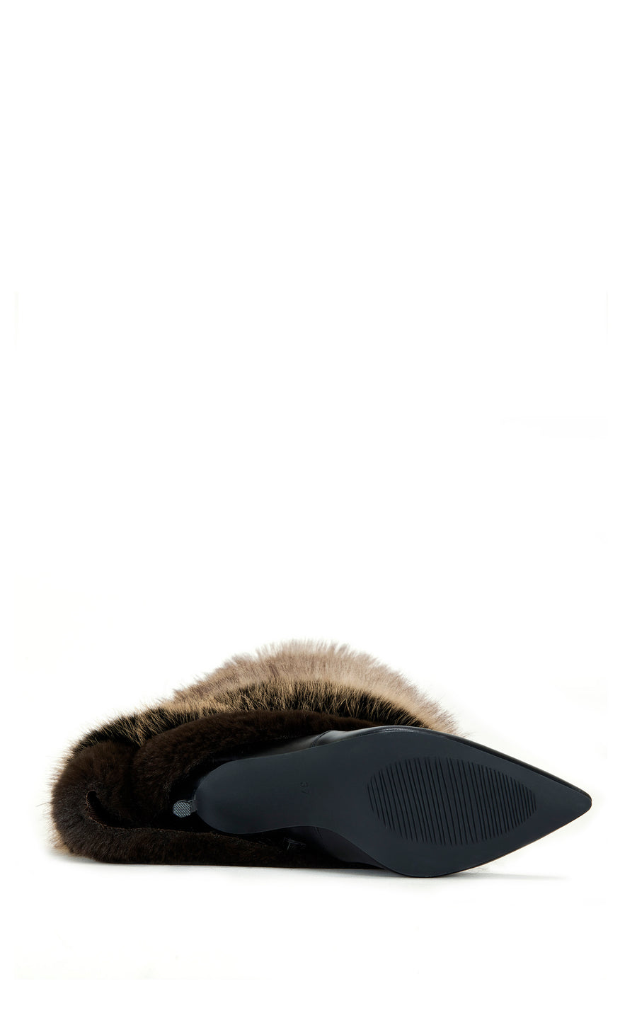 LANGLAU-BROWN MULTI FAUX FUR STILETTO BOOT