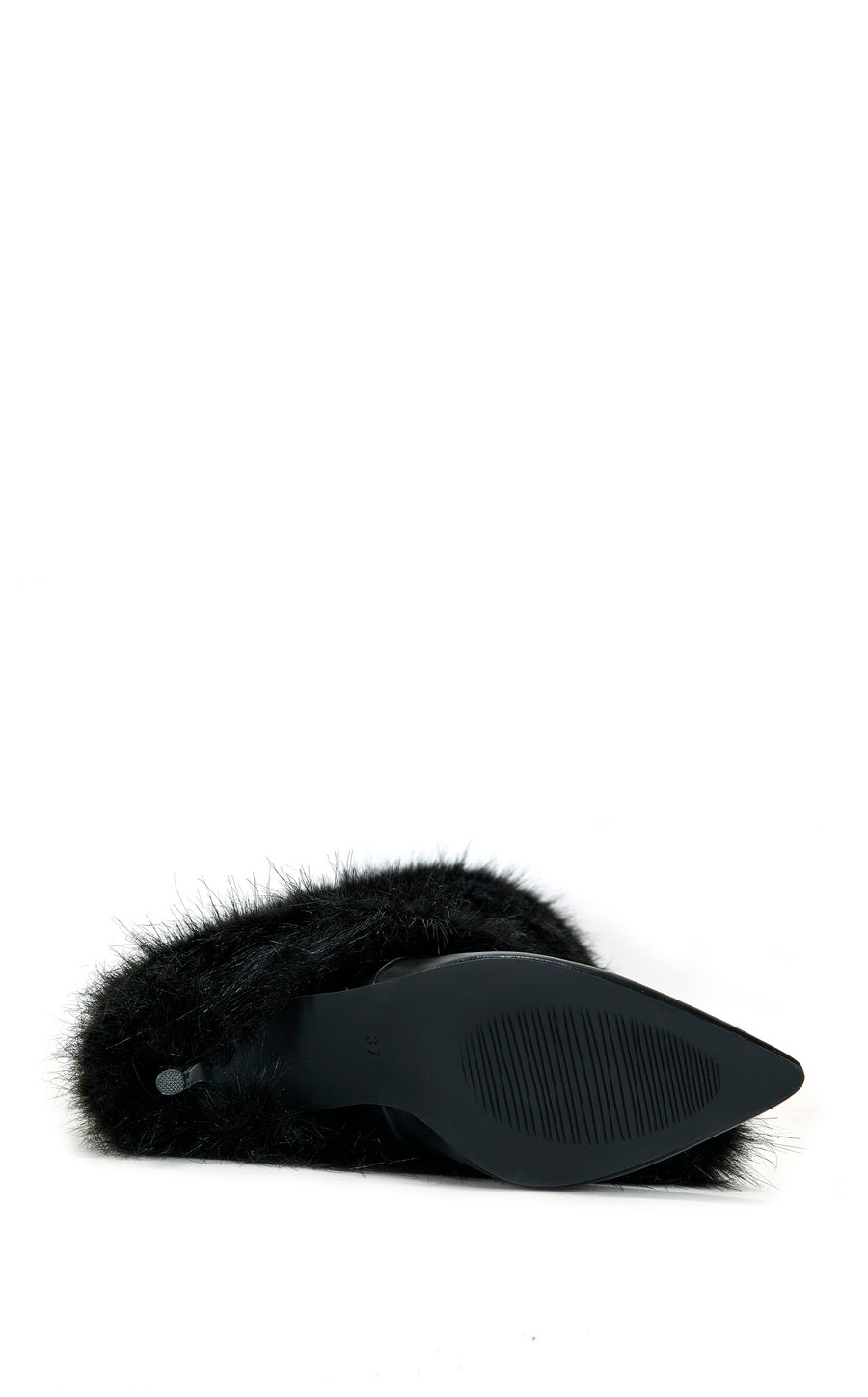 LANGLEYE-BLACK FAUX FUR OVER THE KNEE STILETTO BOOT