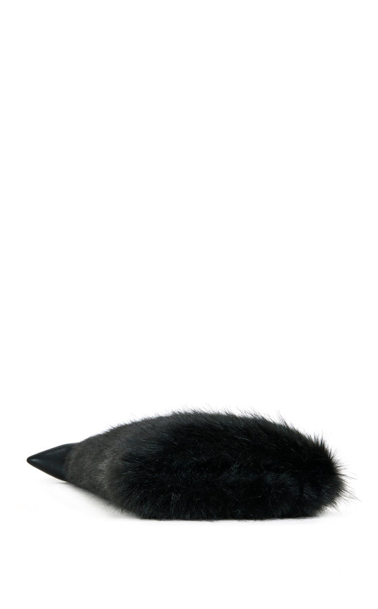 LANGLEYE-BLACK FAUX FUR OVER THE KNEE STILETTO BOOT