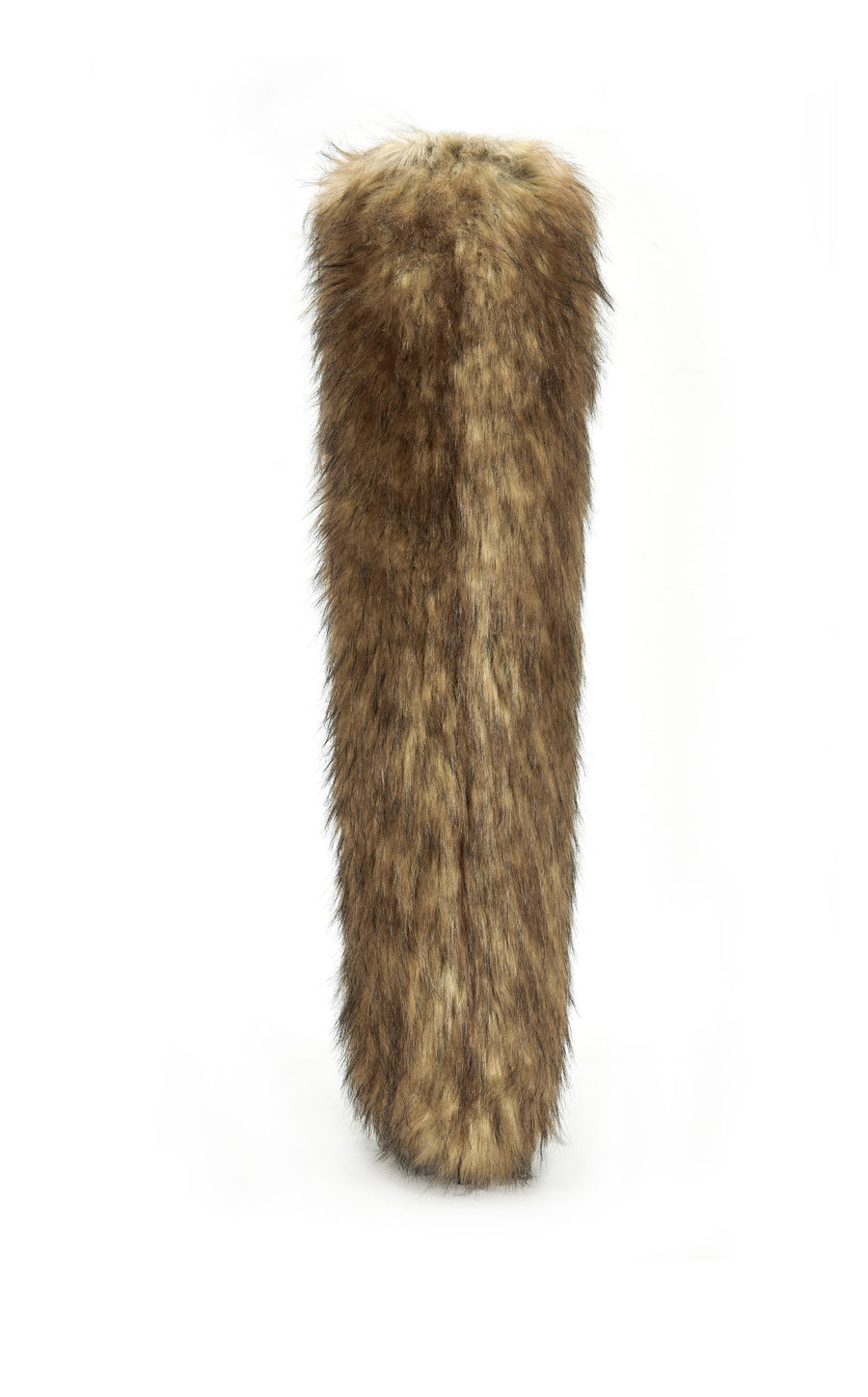 LANGLEYE-BROWN FAUX FUR OVER THE KNEE STILETTO BOOT