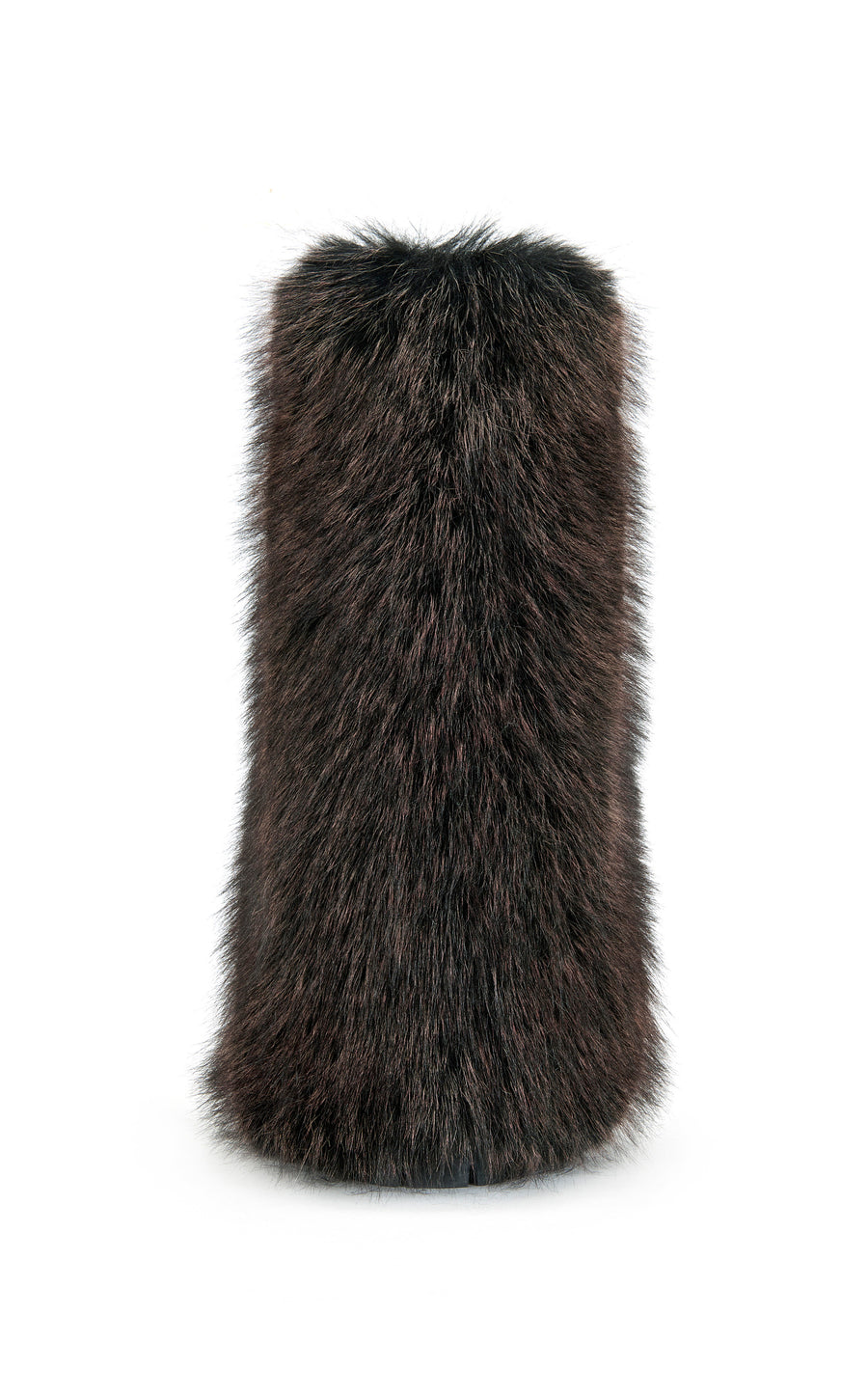 LISBOA-BROWN CUFFED FAUX FUR BOOTIE