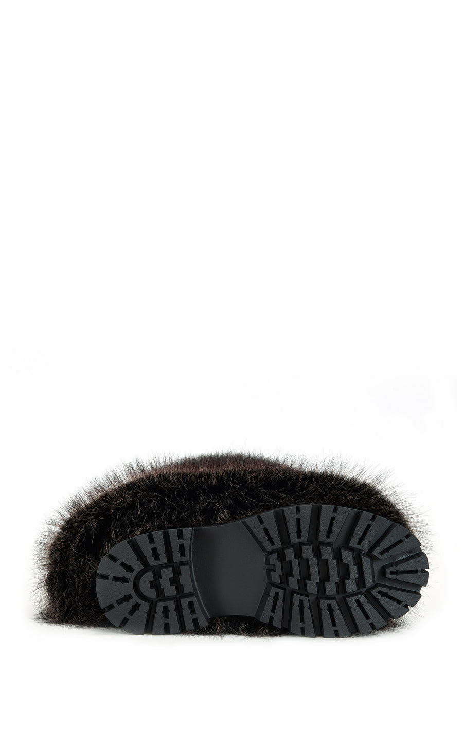 LISBOA-BROWN CUFFED FAUX FUR BOOTIE