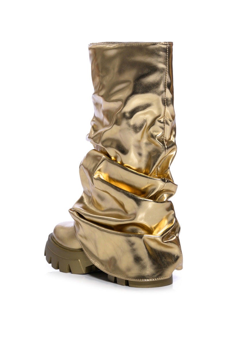 MATE-GOLD CHUNKY FLAT BOOT