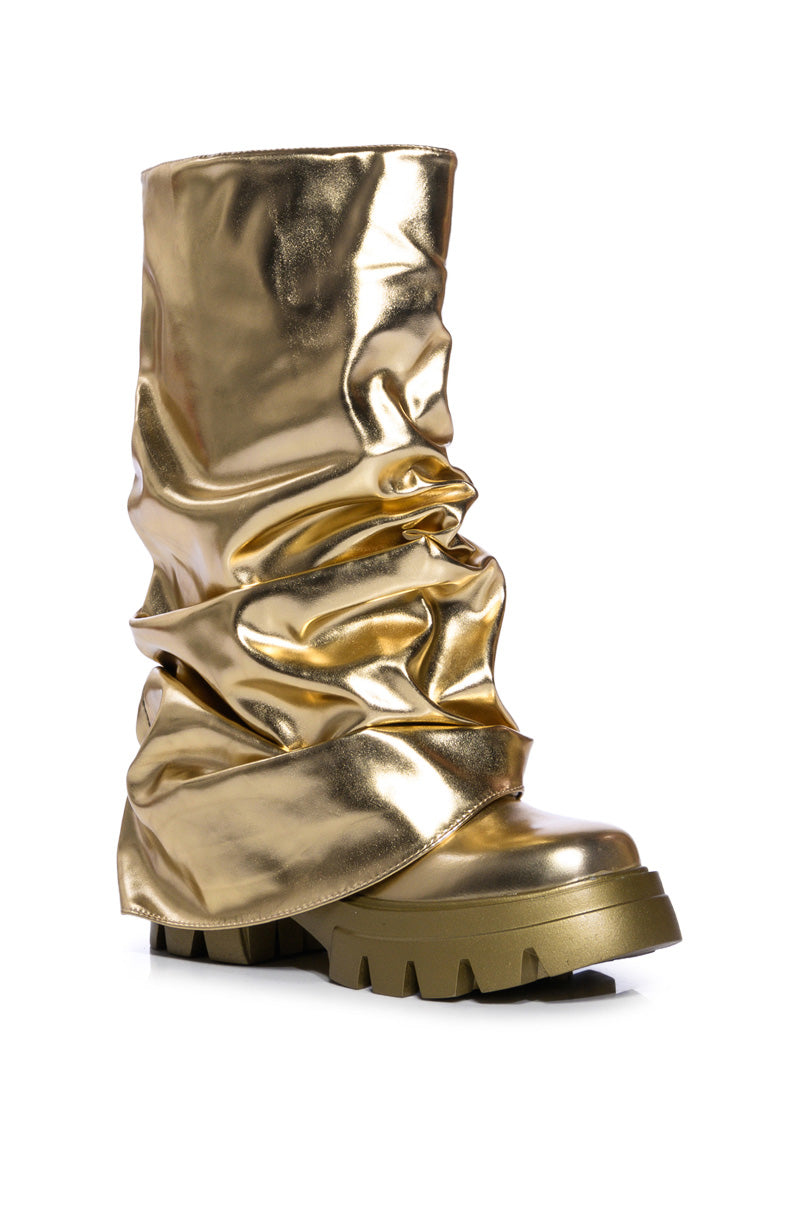 MATE-GOLD CHUNKY FLAT BOOT