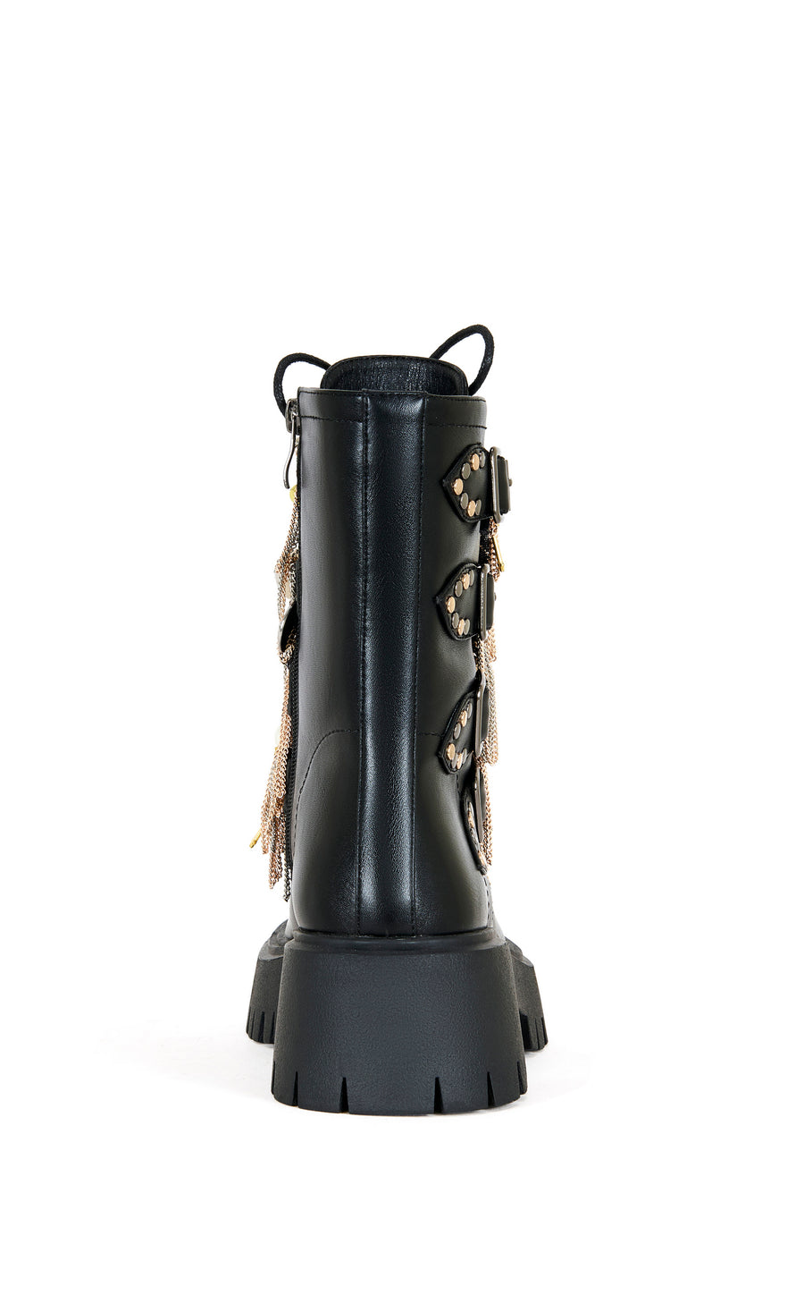 MEGUMI-BLACK CHAINED UP COMBAT BOOTIE