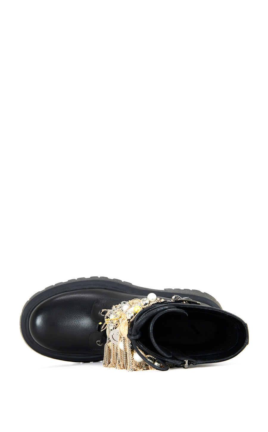 MEGUMI-BLACK CHAINED UP COMBAT BOOTIE