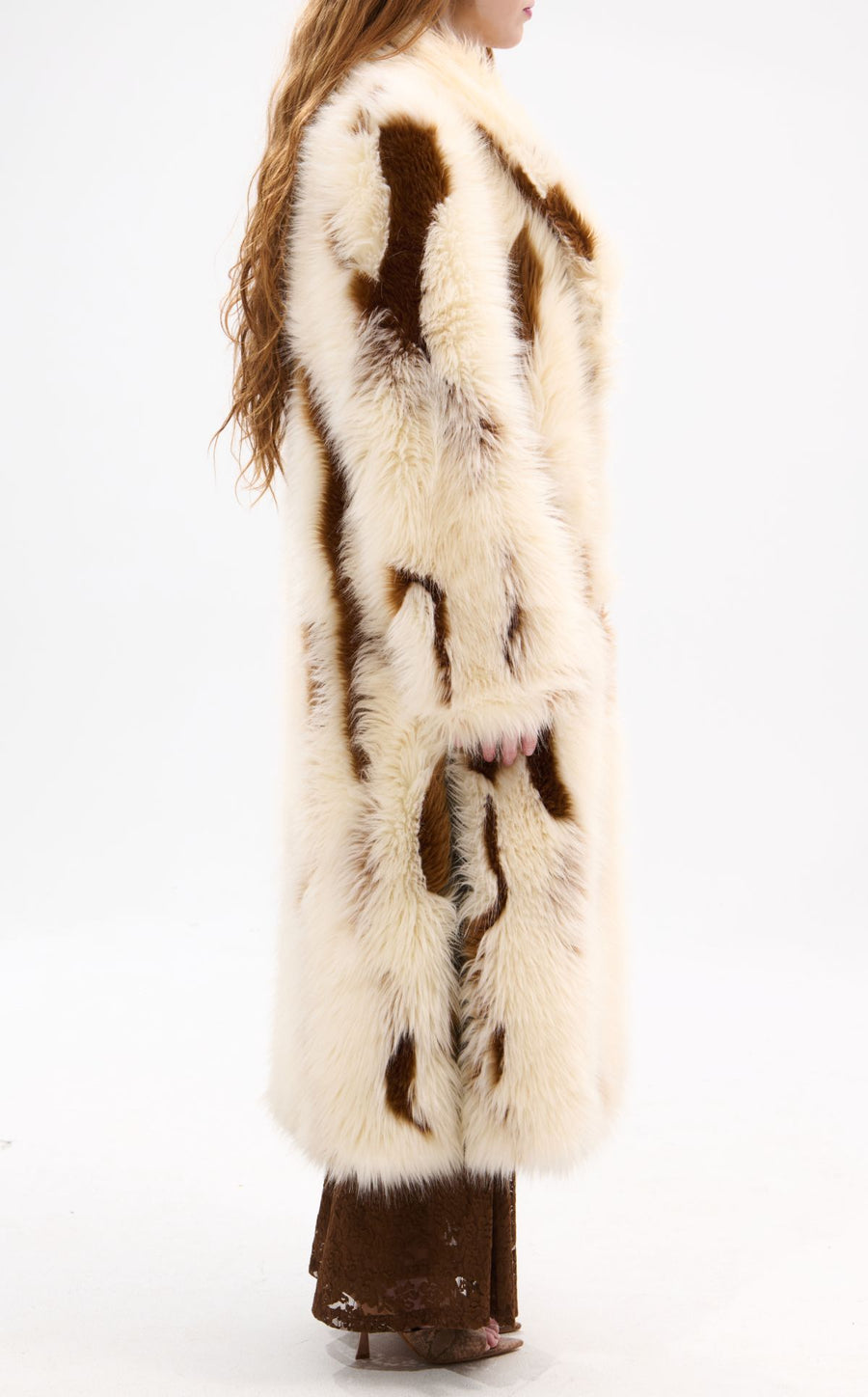 MILES-CREAM FAUX FUR COAT