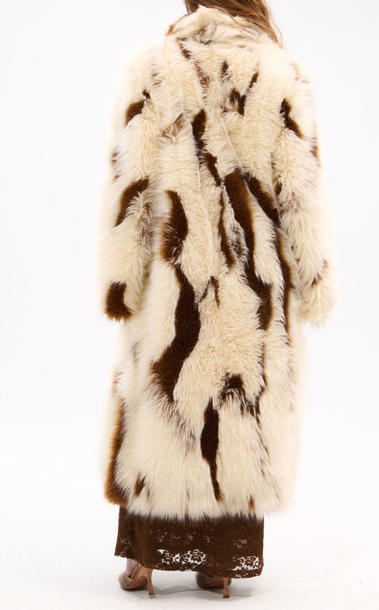 MILES-CREAM FAUX FUR COAT | AZALEA WANG