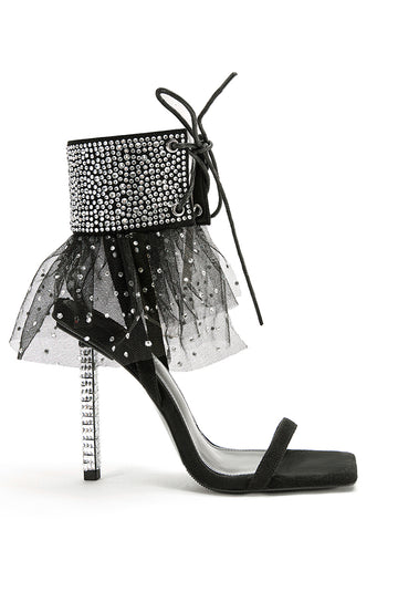 MITO-BLACK CRYSTAL STILETTO SANDAL