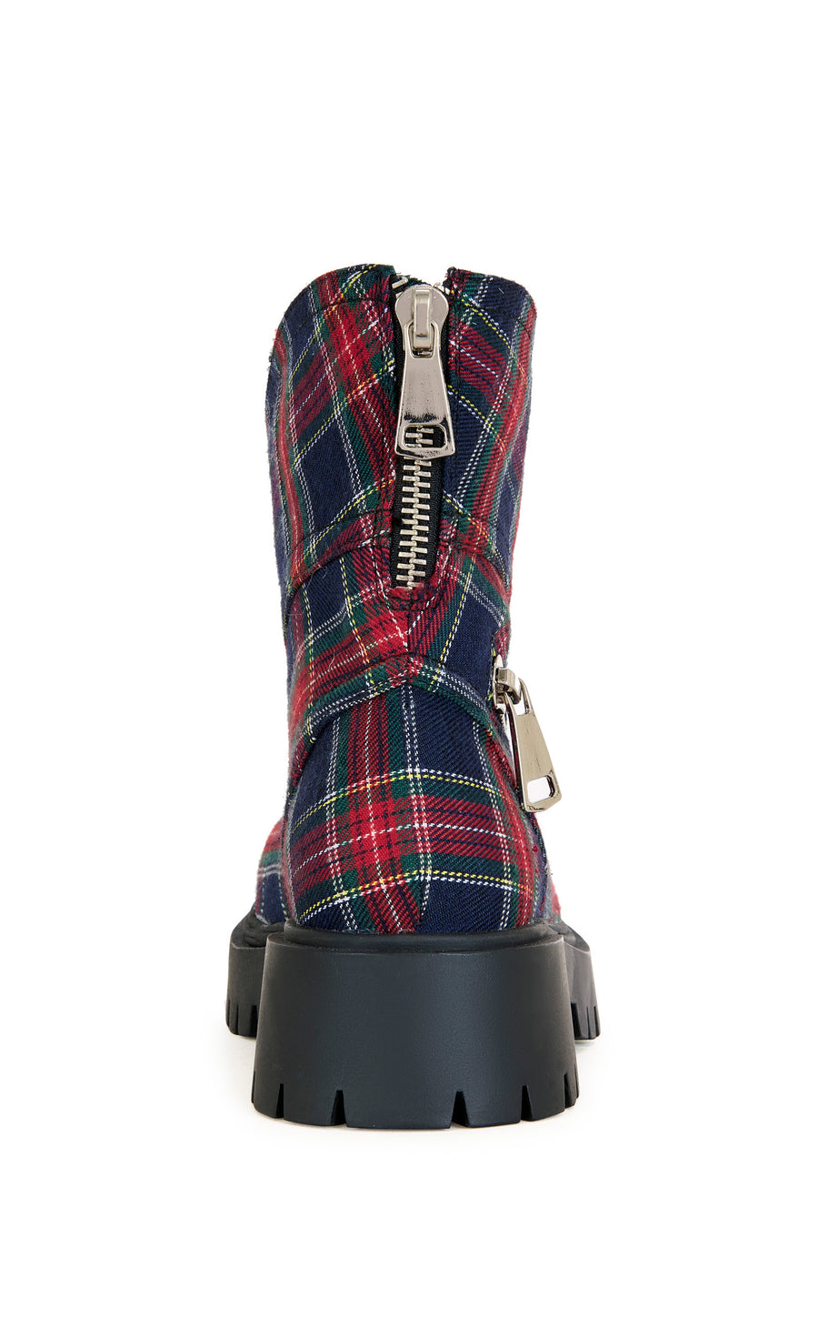 MOHSEN-REDMULTI PLAID CHUNKY COMBAT BOOTIE