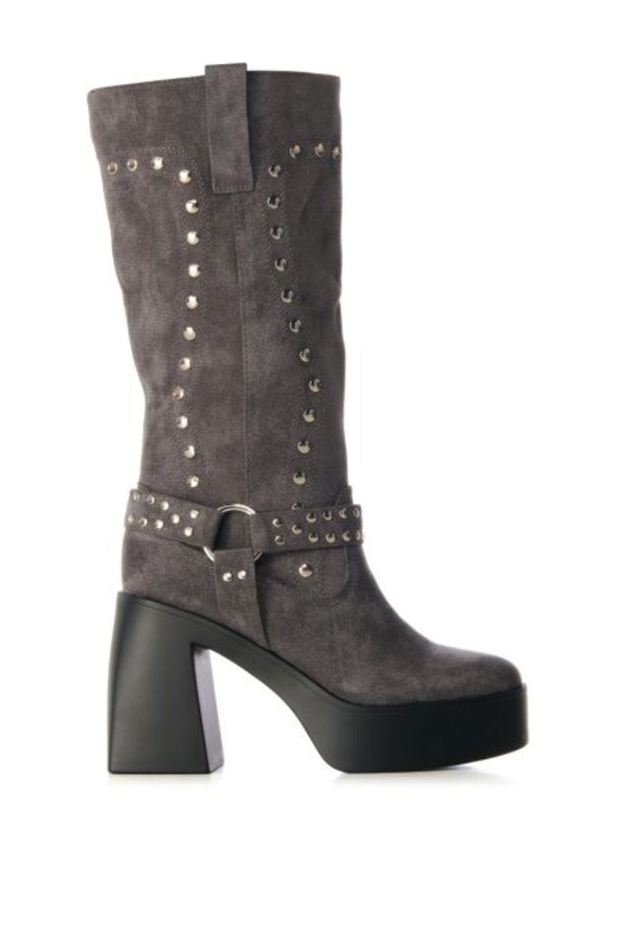 MUNA-GRAY WESTERN CHUNKY BOOT