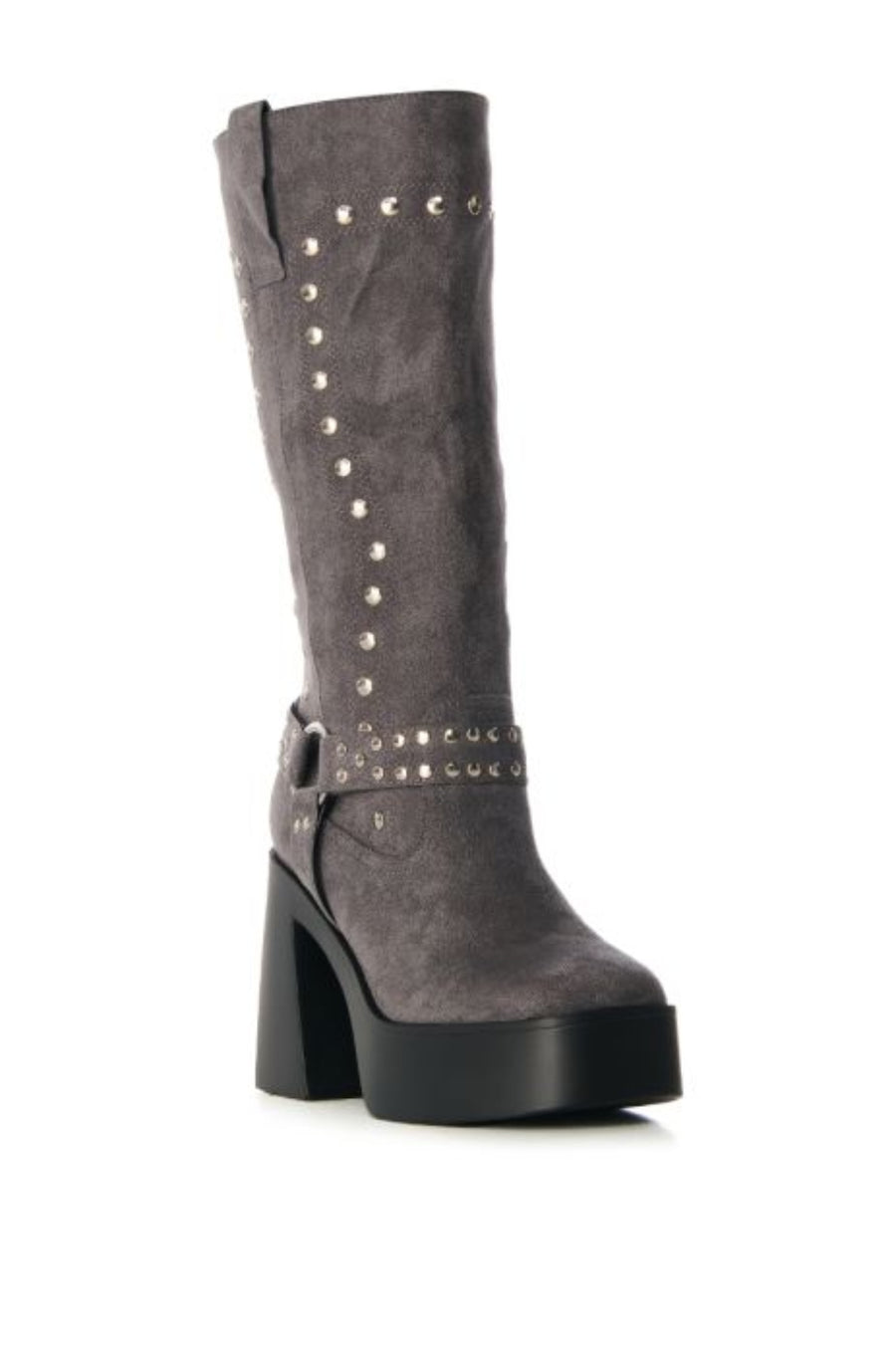 MUNA-GRAY WESTERN CHUNKY BOOT