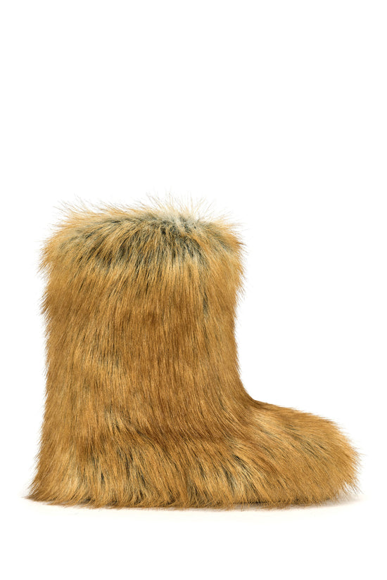 NADIANNA-TAN FAUX RED FOX FUR BOOTIE