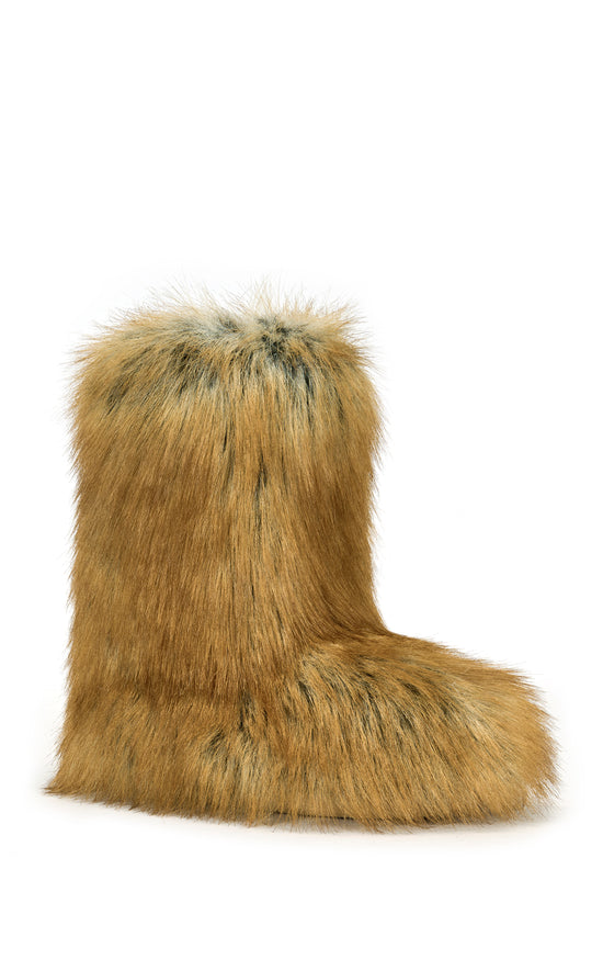 NADIANNA-TAN FAUX RED FOX FUR BOOTIE