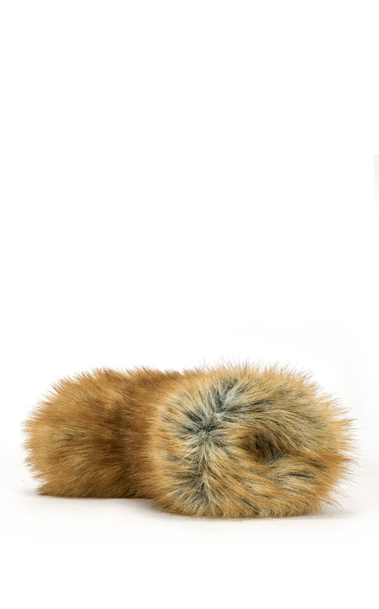 NADIANNA-TAN FAUX RED FOX FUR BOOTIE