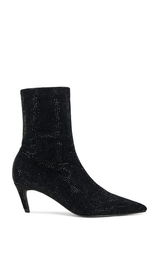NEROLA-BLACK STRETCHY CRYSTAL BOOTIE