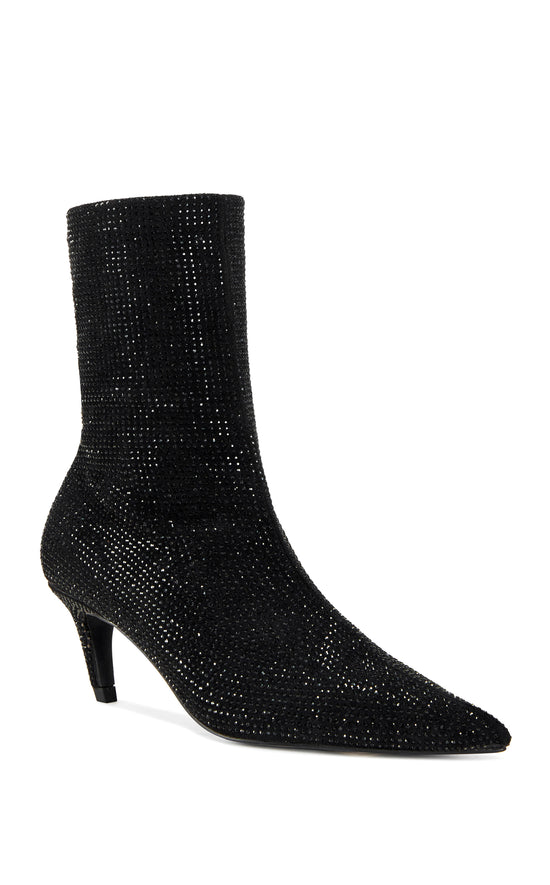 NEROLA-BLACK STRETCHY CRYSTAL BOOTIE