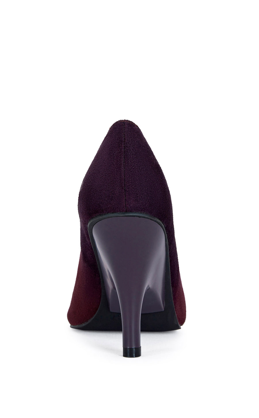ombre purple faux suede pumps with a v-cut opening and a subtle stiletto heel