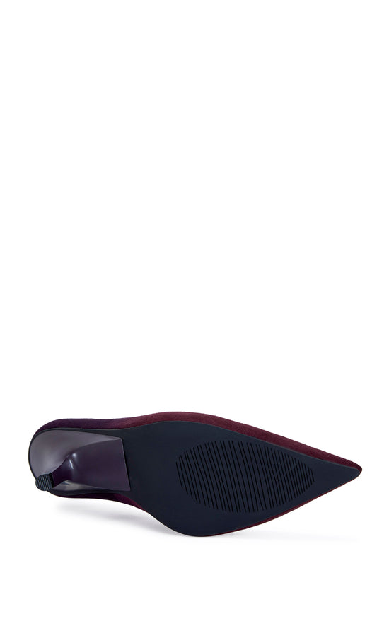 ombre purple faux suede pumps with a v-cut opening and a subtle stiletto heel