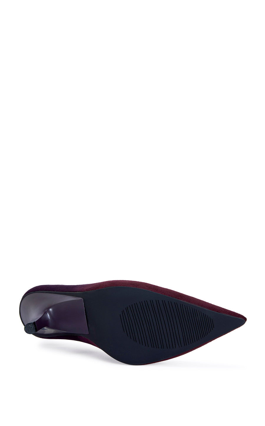 ombre purple faux suede pumps with a v-cut opening and a subtle stiletto heel
