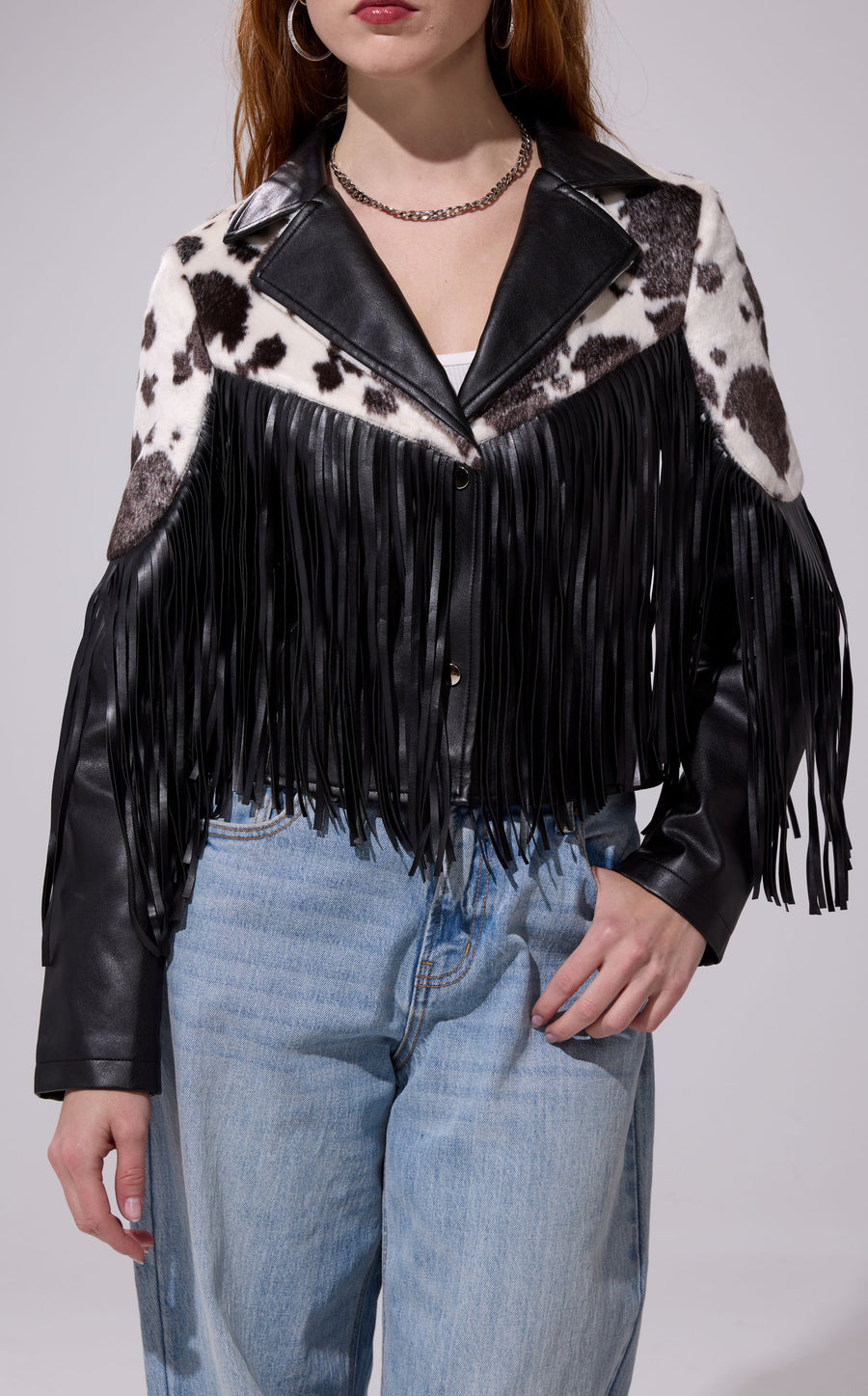 OLANDRIA-BLACKMULTI WESTERN FRINGE JACKET