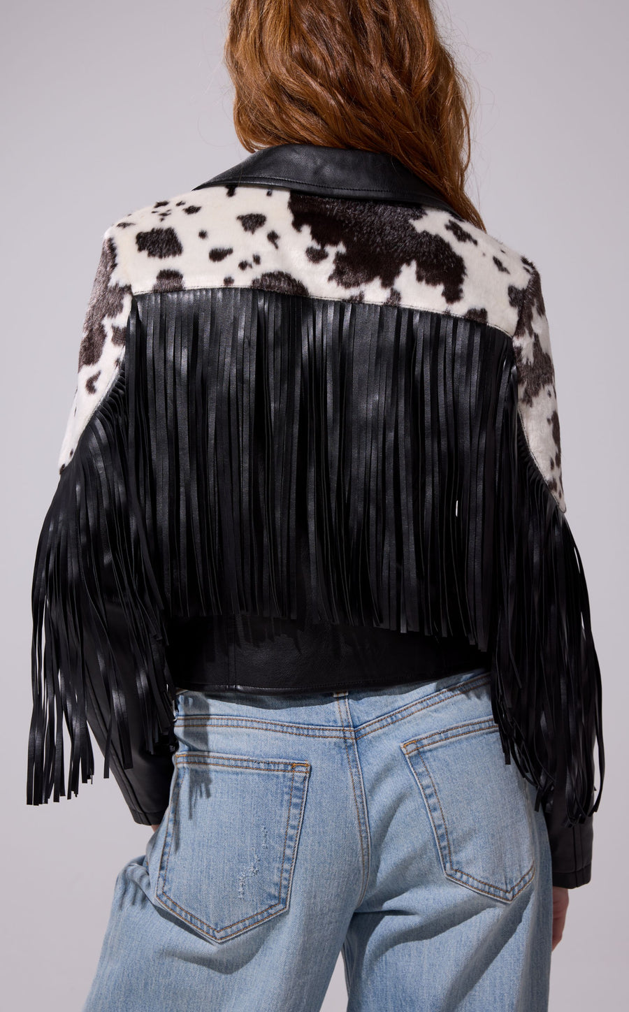 OLANDRIA-BLACKMULTI WESTERN FRINGE JACKET